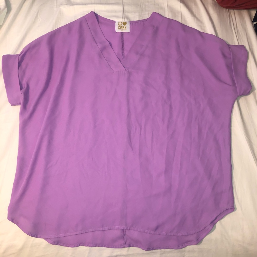 Peace, Love, Cake Purple Shirt